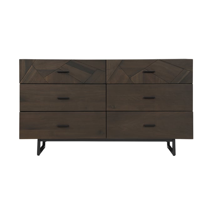 Luxur Living Gangalwadi Smoke Oak 6 Drawer Dresser LUX-LCMUDRGR