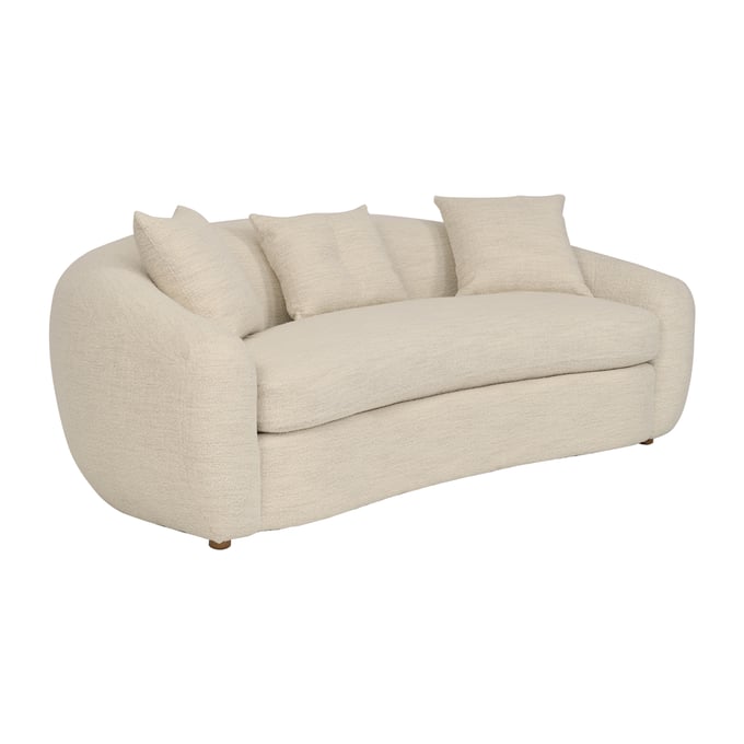 Luxur Living Ghusarwadi Pearl 96.5 Inch Upholstered Curved Sofa LUX-LCMY3MPL