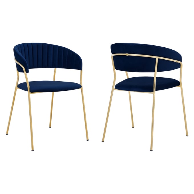 2 Luxur Living Gunda Blue Dining Room Chairs LUX-LCNRSIGLBLU