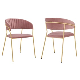 2 Luxur Living Gunda Pink Dining Room Chairs