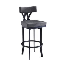 Luxur Living Gyajuddin Gray Black 26 Inch Counter Height Stool