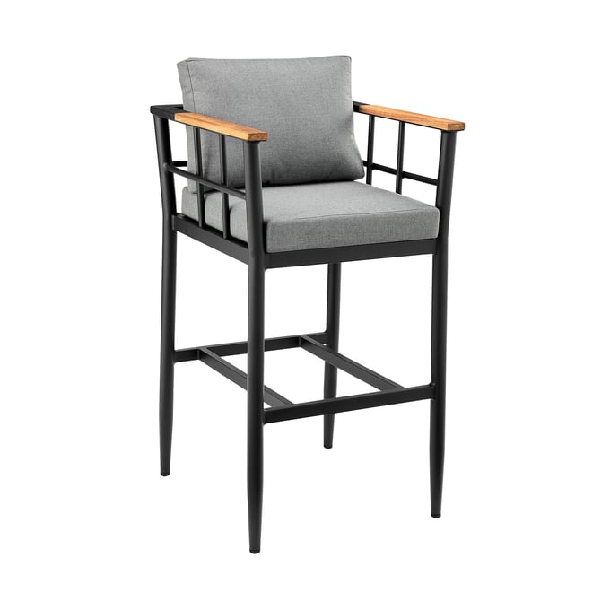 Luxur Living Hendaj Dark Grey Outdoor Patio Bar Stool LUX-LCOOBLGR30