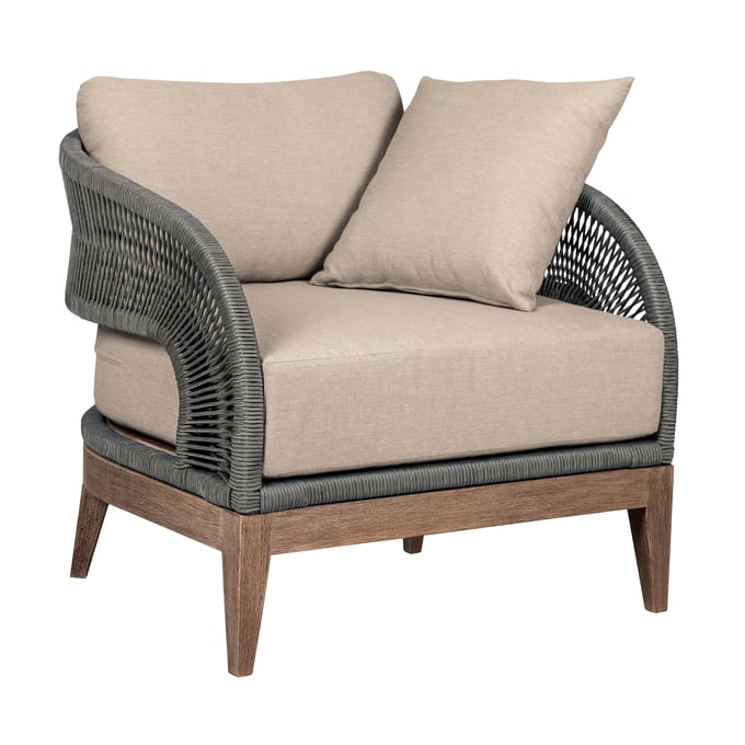 Luxur Living Hayatpur Taupe Gray Brown Outdoor Patio Chair LUX-LCORCHEUCTP