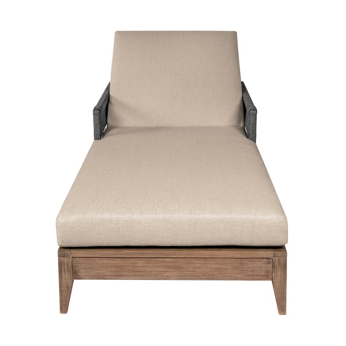 Luxur Living Hayatpur Taupe Gray Brown Outdoor Patio Chaise Lounge Chair LUX-LCORLOEUCTP