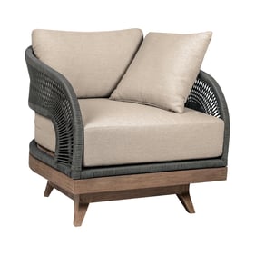 Luxur Living Hayatpur Taupe Gray Brown Swivel Outdoor Patio Chair