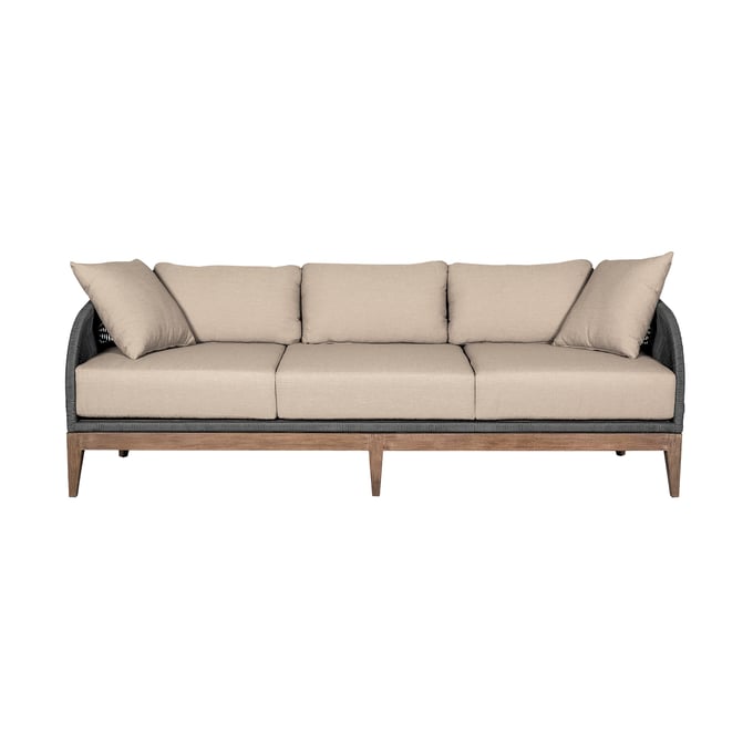 Luxur Living Hayatpur Taupe Gray Brown Outdoor Patio Sofa LUX-LCORSOEUCTP