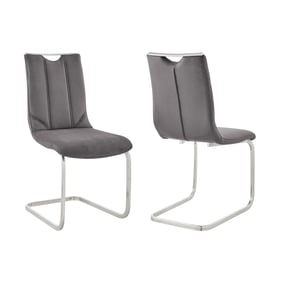 2 Luxur Living Hingani Gray Dining Accent Chairs