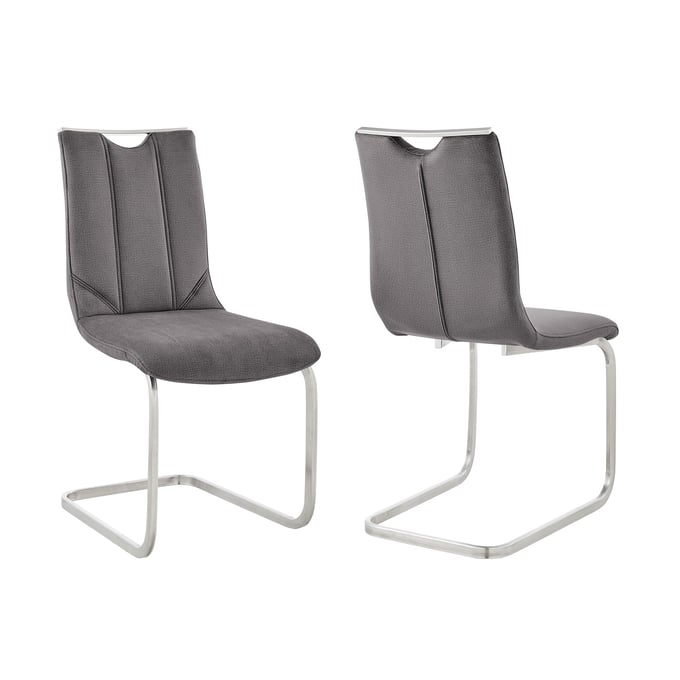 2 Luxur Living Hingani Gray Dining Accent Chairs LUX-LCPCSIGRFBC