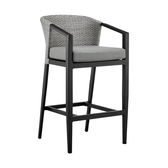 Luxur Living Hingoli Dark Grey Outdoor Patio Counter Height Stool LUX-LCPFBAGR26