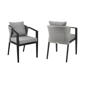 2 Luxur Living Hingoli Dark Grey Outdoor Patio Dining Chairs