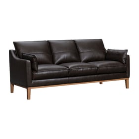 Luxur Living Jambvasu Dark Brown 87 Inch Leather Sofa