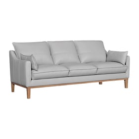 Luxur Living Jambvasu Dove Gray 87 Inch Leather Sofa