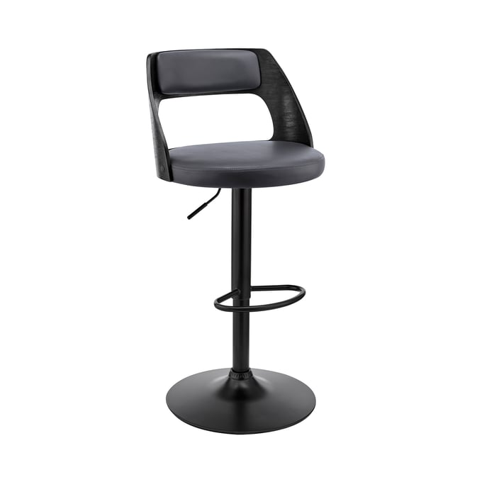 Luxur Living Holgira Gray Black Bar Stool LUX-LCPQBABLGR