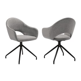 2 Luxur Living Jamthi Gray Swivel Upholstered Dining Chairs