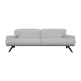 Luxur Living Jamrun Dove Gray 89 Inch Leather Sofa