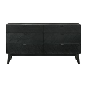 Luxur Living Isafpur Black 6 Drawers Dresser