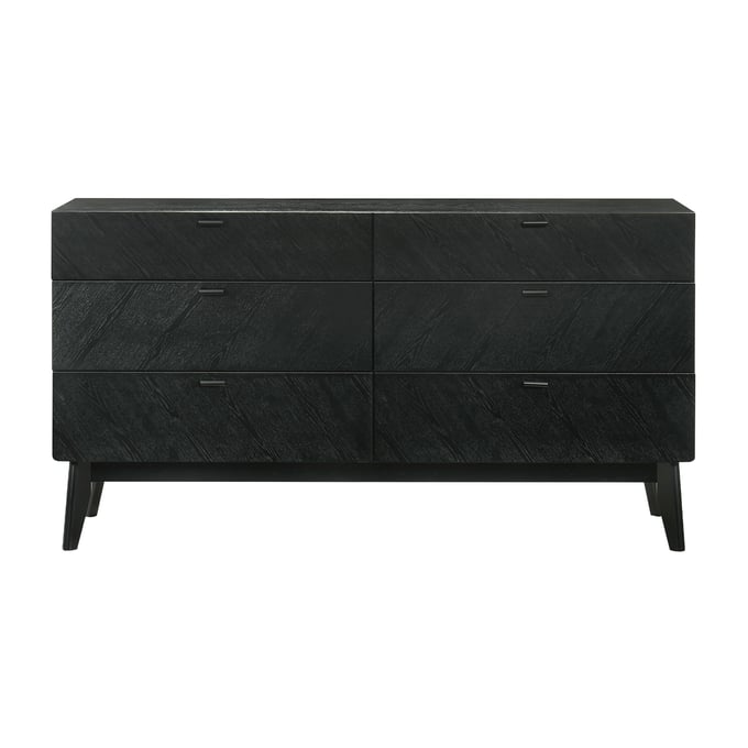 Luxur Living Isafpur Black 6 Drawers Dresser LUX-LCPTDRBLK