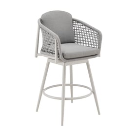 Luxur Living Jogalkhed Light Gray Outdoor Patio Swivel Counter Height Stool