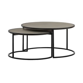 Luxur Living Jogatalav Concrete Black 2pc Nesting Coffee Table Set