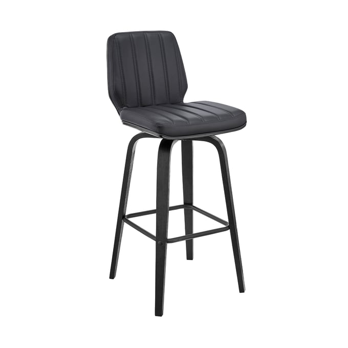 Luxur Living Jod Gray Black 26 Inch Bar Stool LUX-LCRNBABLGR26