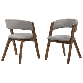 2 Luxur Living Kadoshi Walnut Gray Dining Chairs