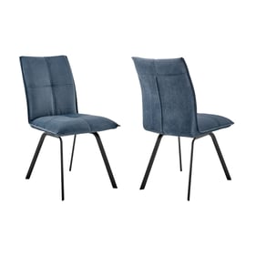 2 Luxur Living Kaji Blue Dining Accent Chairs