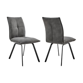 2 Luxur Living Kaji Charcoal Dining Accent Chairs