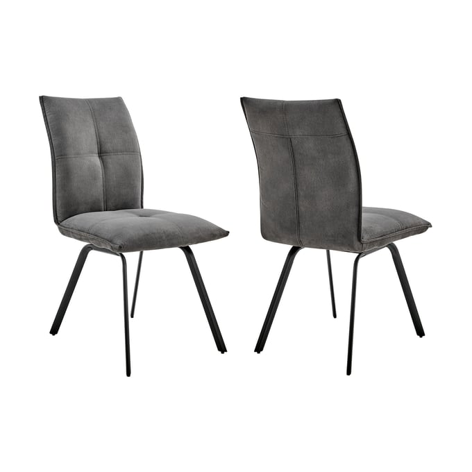 2 Luxur Living Kaji Charcoal Dining Accent Chairs LUX-LCRYSICHA