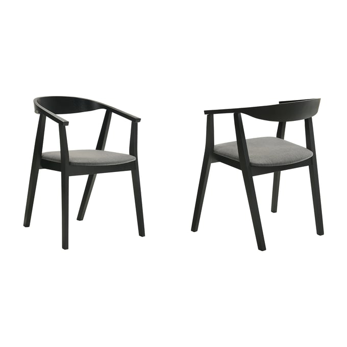 2 Luxur Living Kalanbi Black Charcoal Dining Chairs LUX-LCSACHBLKCH