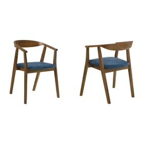 2 Luxur Living Kalanbi Brown Blue Dining Chairs