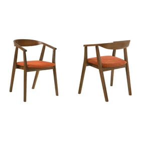 2 Luxur Living Kalanbi Brown Orange Dining Chairs