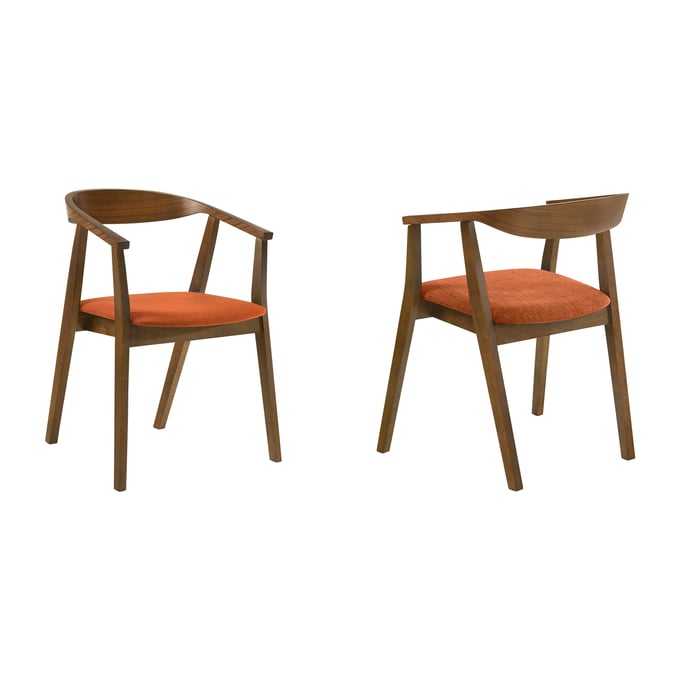 2 Luxur Living Kalanbi Brown Orange Dining Chairs LUX-LCSACHWAOR