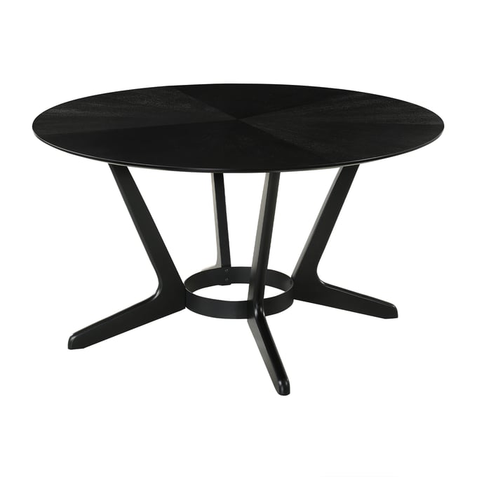 Luxur Living Kalanbi Black Round Dining Table LUX-LCSATBLBLK