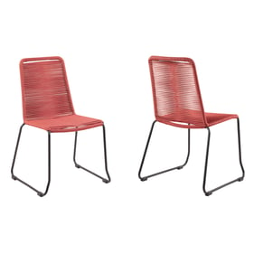 2 Luxur Living Kamtha Brick Red Outdoor Dining Chairs