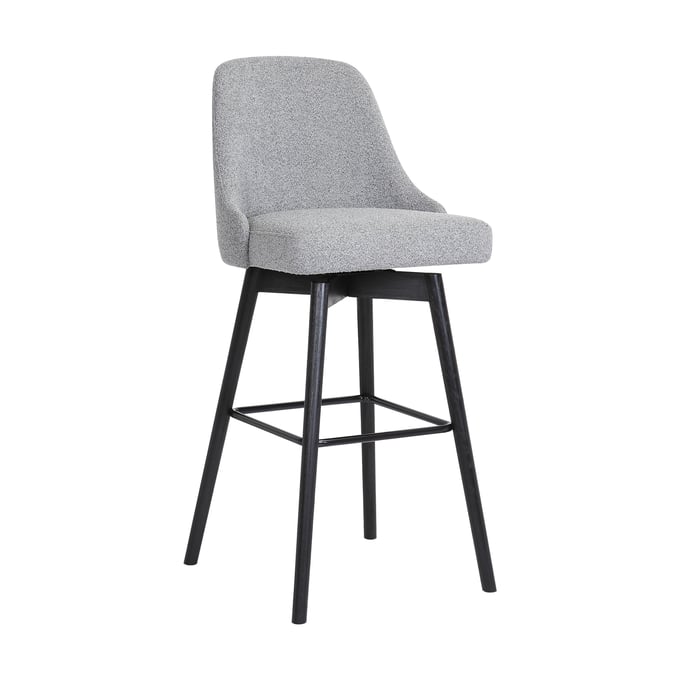 Luxur Living Kandi Light Grey 30 Inch Swivel Bar Stool LUX-LCSIBABLKGRYF30