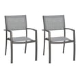 Solana Outdoor Aluminum Arm Dining Chairs in Cosmos Grey Finish - Set of 2