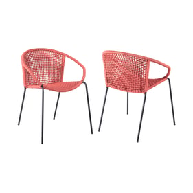 2 Luxur Living Kaotha Brick Red Indoor Outdoor Dining Chairs