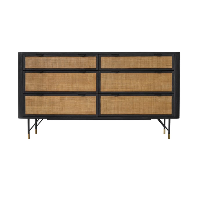 Luxur Living Kalegaon Black 6 Drawer Dresser LUX-LCSRDRBL