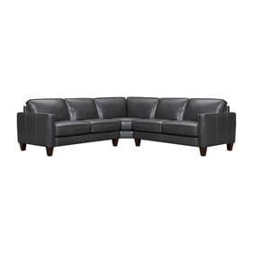 Luxur Living Karhi Pewter 3pc Leather Sectional