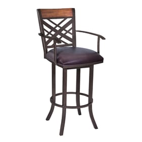 Luxur Living Kasod Brown 26 Inch Arm Barstool