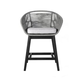 Luxur Living Kawhala Black Gray Outdoor Counter Height Bar Stool