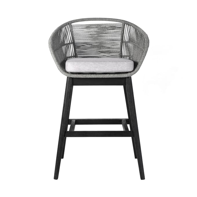 Luxur Living Kawhala Black Gray Outdoor Bar Height Stool LUX-LCTFBAGRBL30