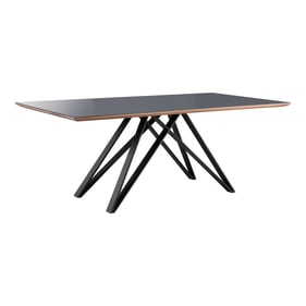 Luxur Living Kelsula Walnut Dark Gray Dining Table