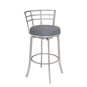 Luxur Living Khapar Gray 30 Inch Bar Height Swivel Stool