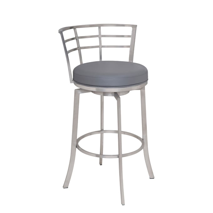 Luxur Living Khapar Gray 30 Inch Bar Height Swivel Stool LUX-LCVI30BAGR