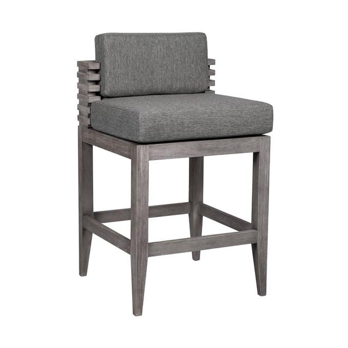 Luxur Living Khaparwadi Gray Outdoor Patio Counter Stool LUX-LCVIBAEUCGRY26