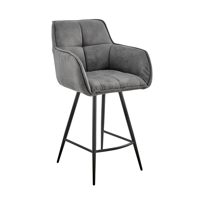 Luxur Living Khakata Charcoal 30 Inch Bar Height Stool LUX-LCVRBACH30