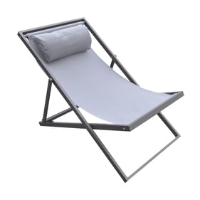 Luxur Living Kharbadi Grey Sling Outdoor Patio Deck Chair