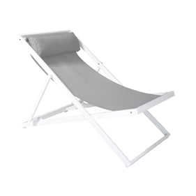 Luxur Living Kharbadi White Grey Sling Outdoor Patio Deck Chair