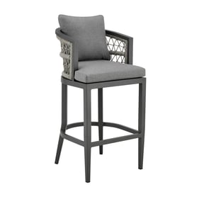 Luxur Living Khetri Earl Gray Outdoor Patio Counter Stool